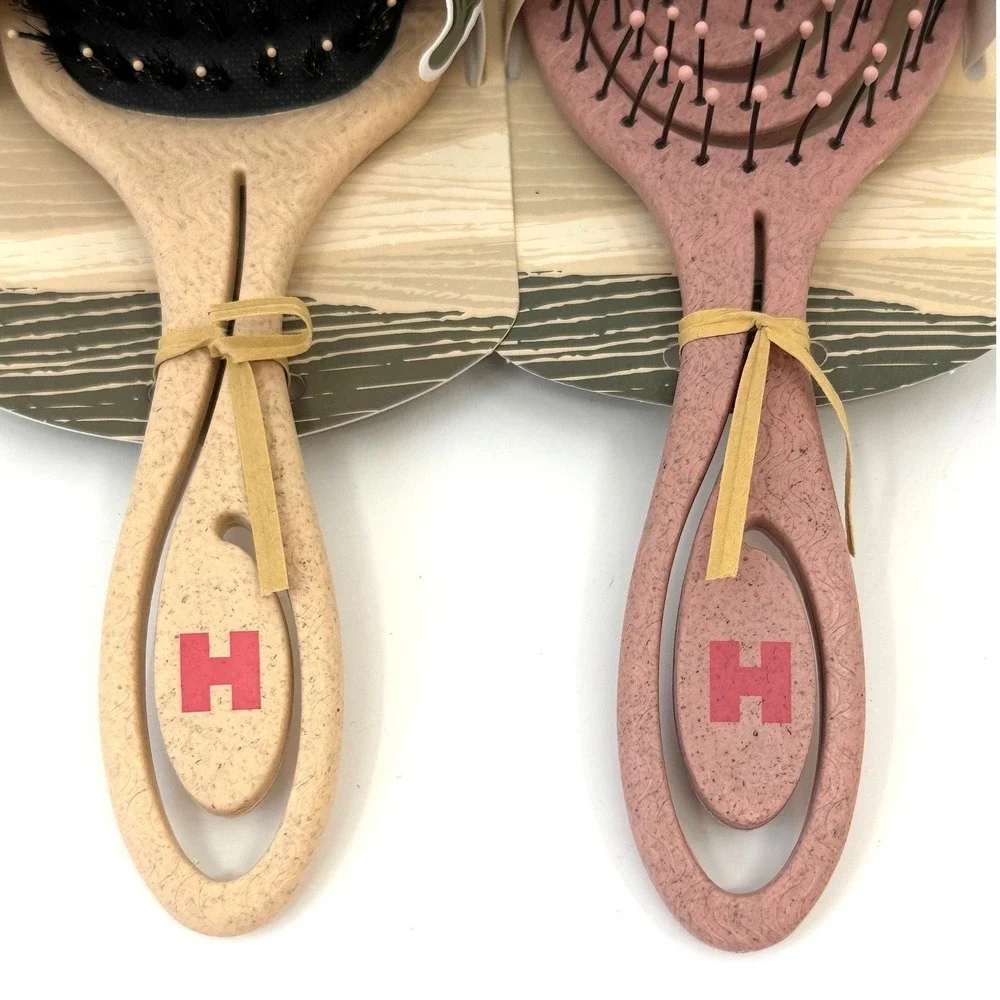 Hotheads Hair Extensions Detangling and Smoothing Eco Brush Set Boar Bristle NEW